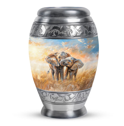 Personalized Elephant Cremation Urn for Men & Women - 10-inch, 200 cu in - Yatskia