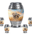 Elephant Family Decorative Urns Large Funeral, Ashes Urn For Ashes