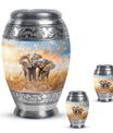 Elephant Family Decorative Urns Large Funeral, Ashes Urn For Ashes