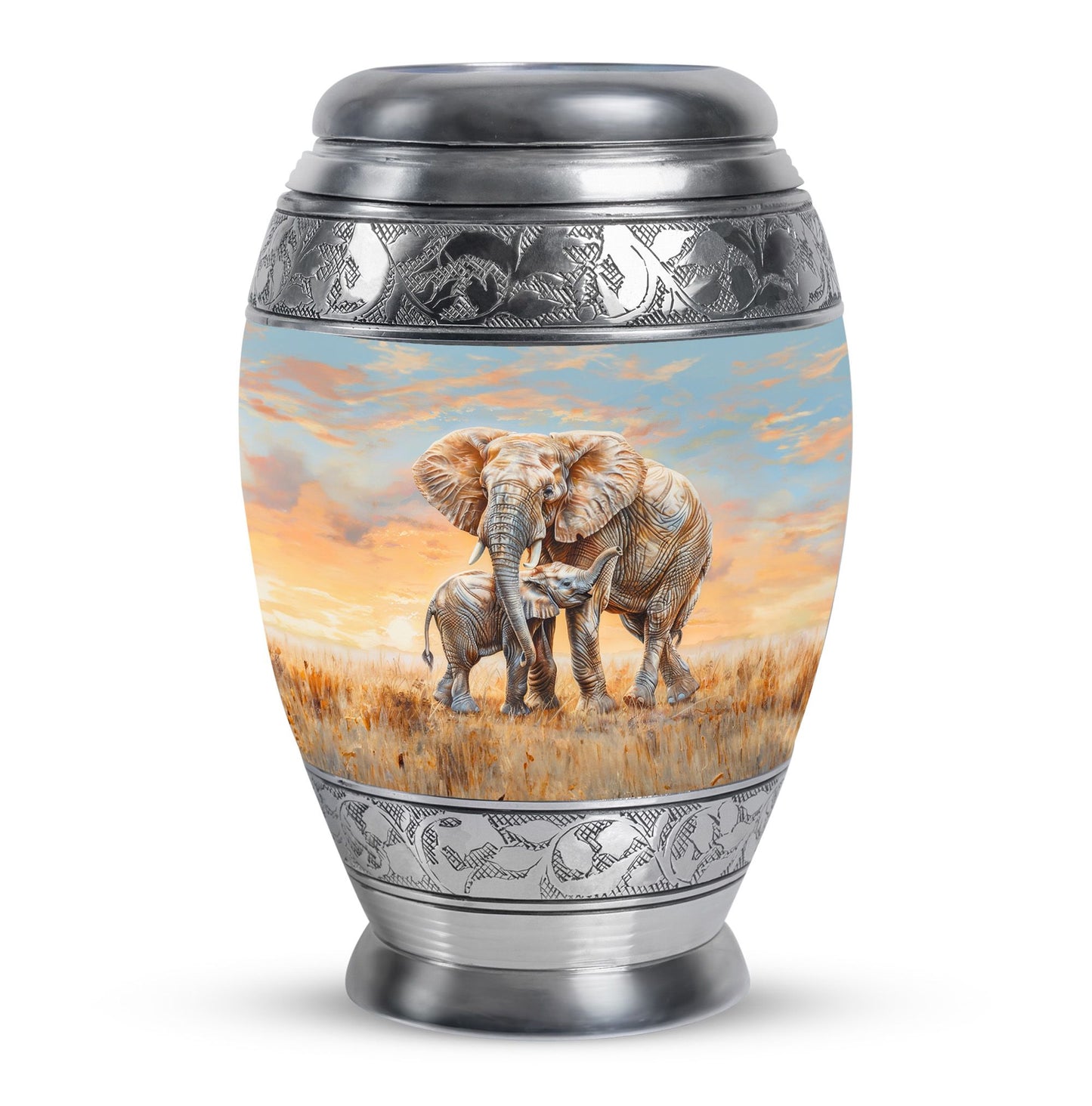 Personalized Elephant Keepsake Urn for Human Ashes - 10-inch, 200 cu in - Yatskia