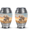 Elephant Family Cremation Urns For Men Funeral, Ashes Cremation Urn