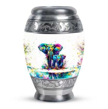 Personalized Elephant Memorial Urn for Mom - 10-inch, 200 cu in - Yatskia