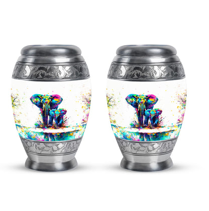 Personalized Elephant Memorial Urn for Mom - 10-inch, 200 cu in - Yatskia