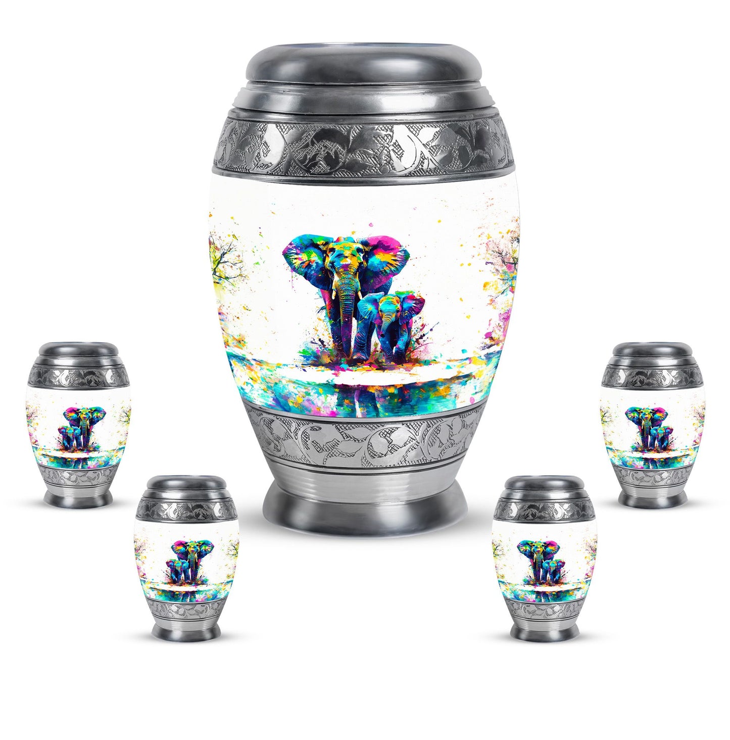 Personalized Elephant Memorial Urn for Mom - 10-inch, 200 cu in - Yatskia
