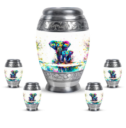 Personalized Elephant Memorial Urn for Mom - 10-inch, 200 cu in - Yatskia