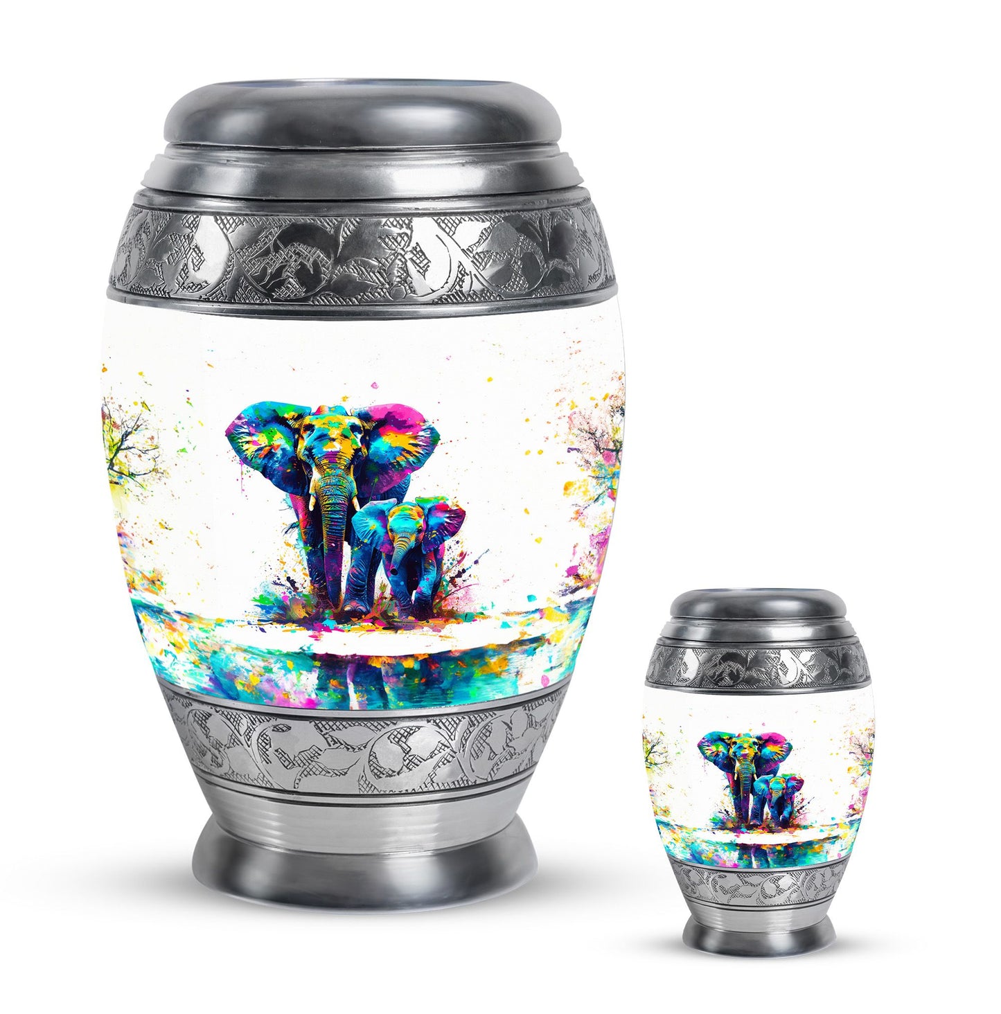 Personalized Elephant Memorial Urn for Mom - 10-inch, 200 cu in - Yatskia