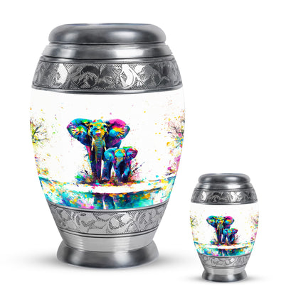 Personalized Elephant Memorial Urn for Mom - 10-inch, 200 cu in - Yatskia