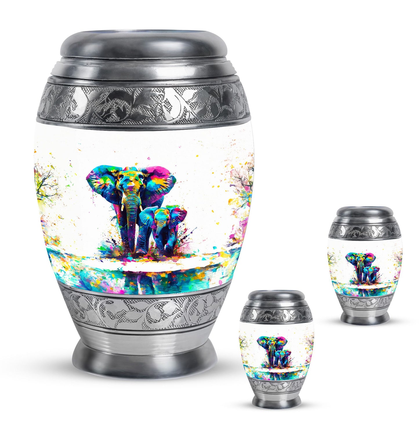 Personalized Elephant Memorial Urn for Mom - 10-inch, 200 cu in - Yatskia