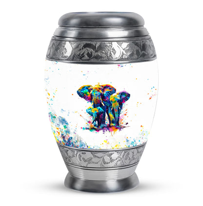 Personalized Elephant Keepsake Urn for Human Ashes - 10-inch, 200 cu in - Yatskia