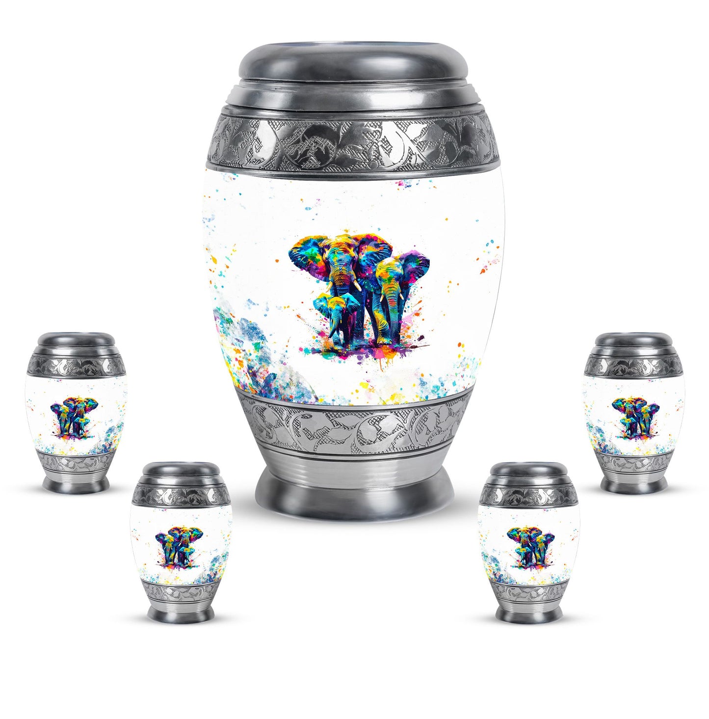 Personalized Elephant Keepsake Urn for Human Ashes - 10-inch, 200 cu in - Yatskia