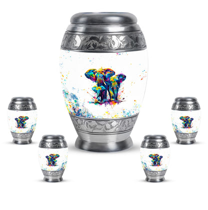 Personalized Elephant Keepsake Urn for Human Ashes - 10-inch, 200 cu in - Yatskia