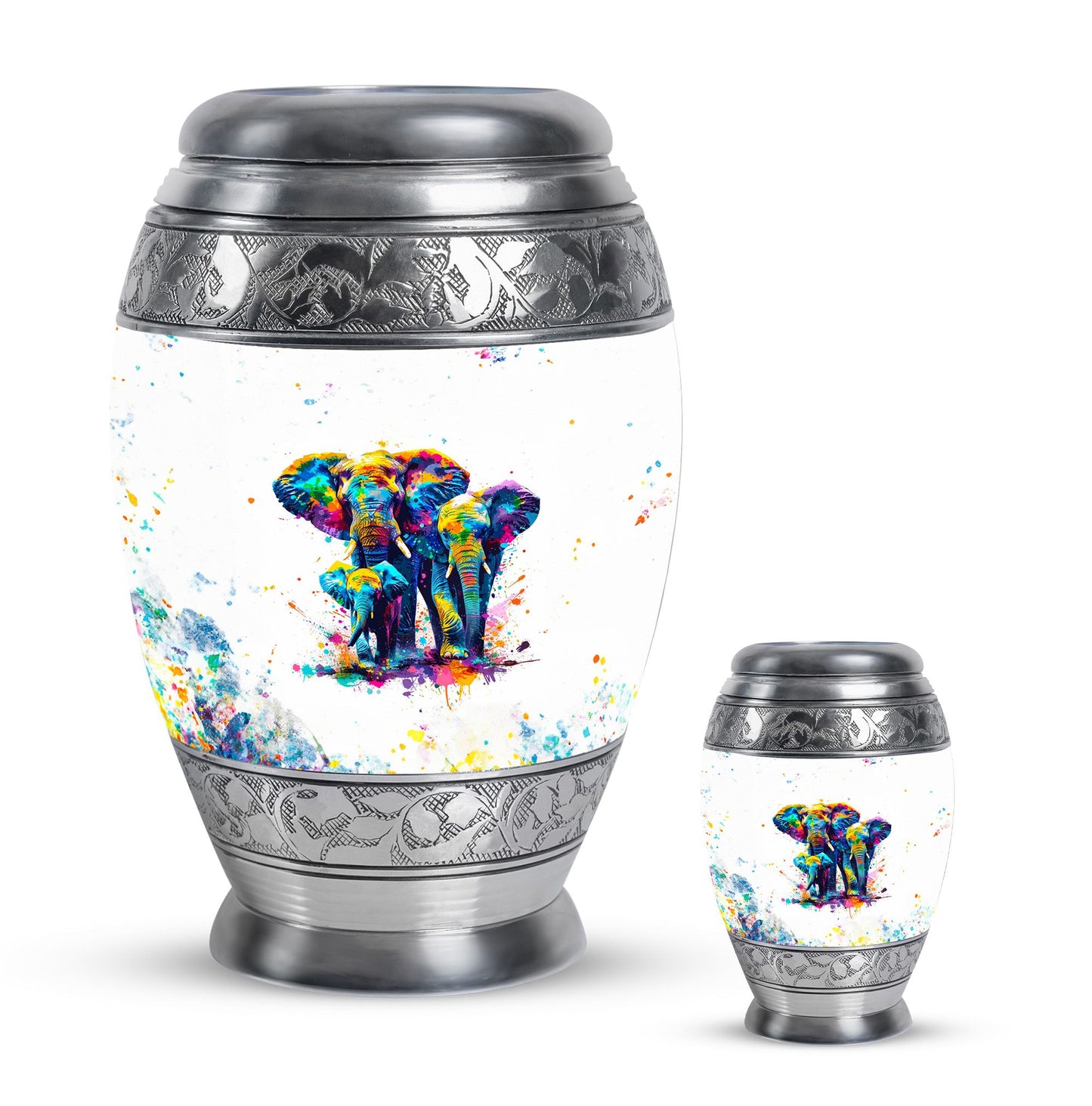 Personalized Elephant Keepsake Urn for Human Ashes - 10-inch, 200 cu in - Yatskia