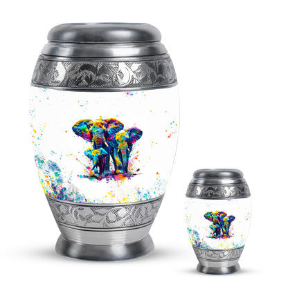 Personalized Elephant Keepsake Urn for Human Ashes - 10-inch, 200 cu in - Yatskia