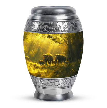 Personalized Elephant Cremation Urn for Human Ashes - 10-inch, 200 cu in - Yatskia