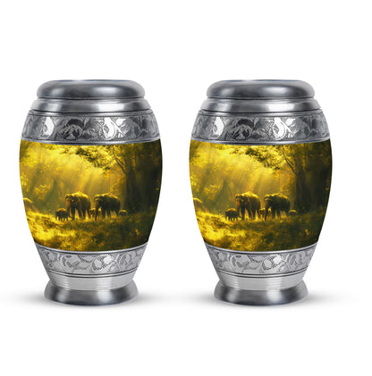 Personalized Elephant Cremation Urn for Human Ashes - 10-inch, 200 cu in - Yatskia
