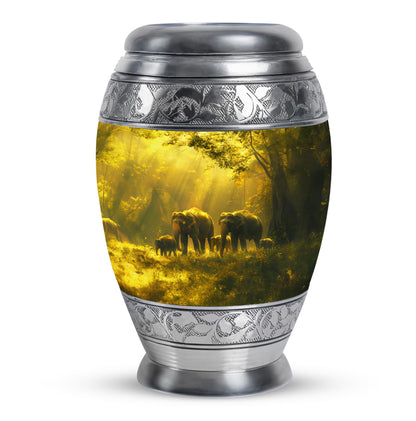 Personalized Elephant Cremation Urn for Human Ashes - 10-inch, 200 cu in - Yatskia