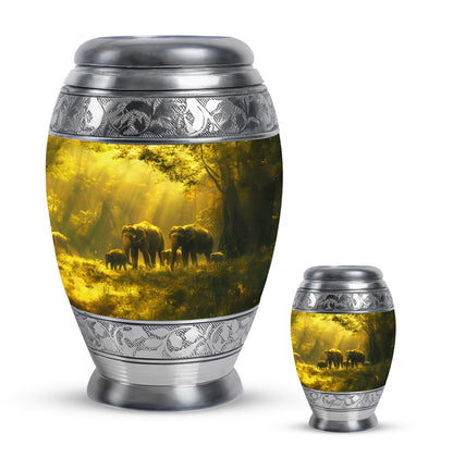 Personalized Elephant Cremation Urn for Human Ashes - 10-inch, 200 cu in - Yatskia