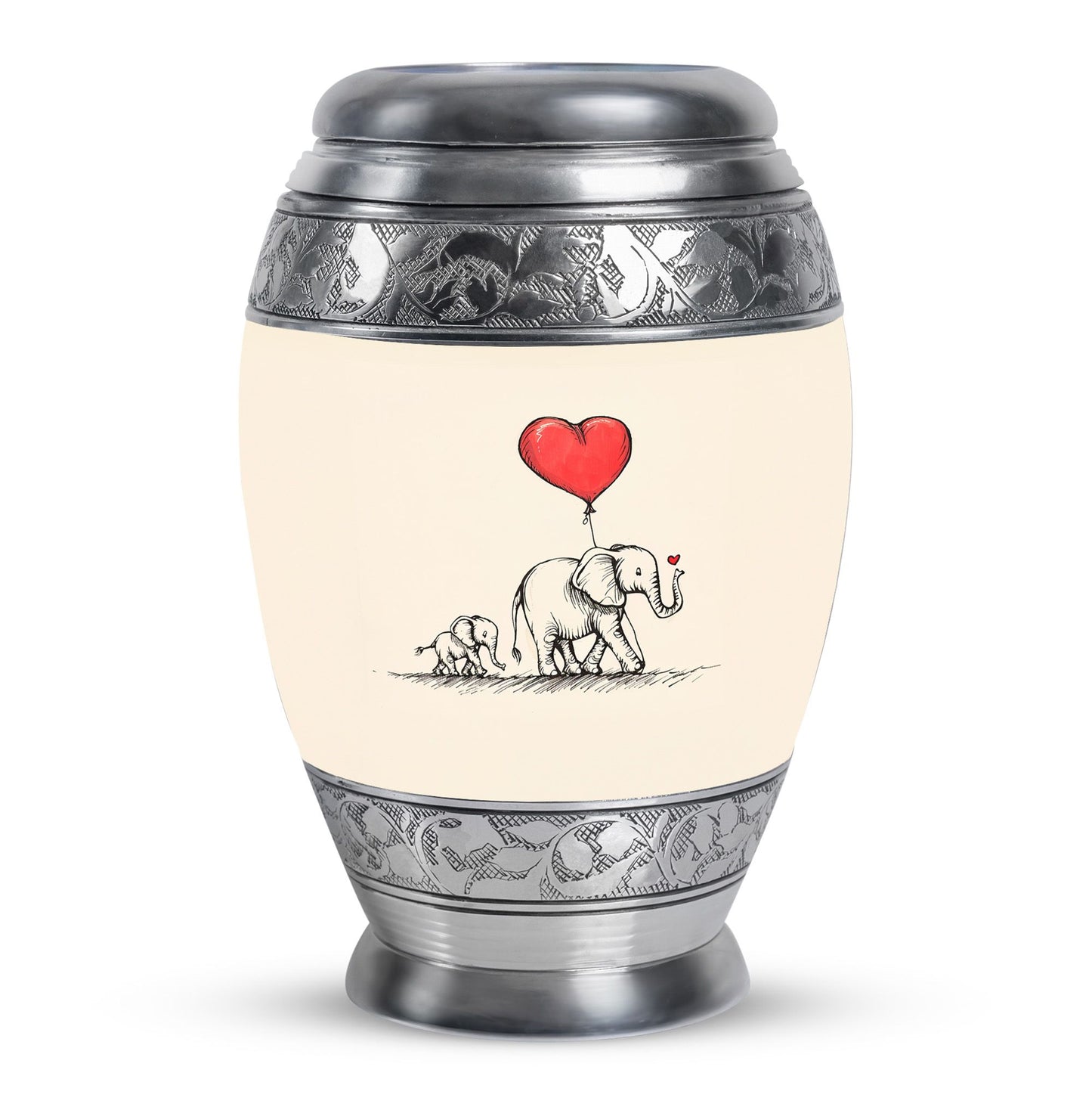 Personalized Elephant Keepsake Urn for Human Ashes - 10-inch, 200 cu in - Yatskia