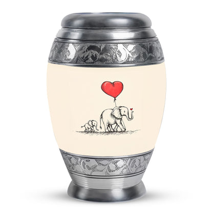Personalized Elephant Keepsake Urn for Human Ashes - 10-inch, 200 cu in - Yatskia