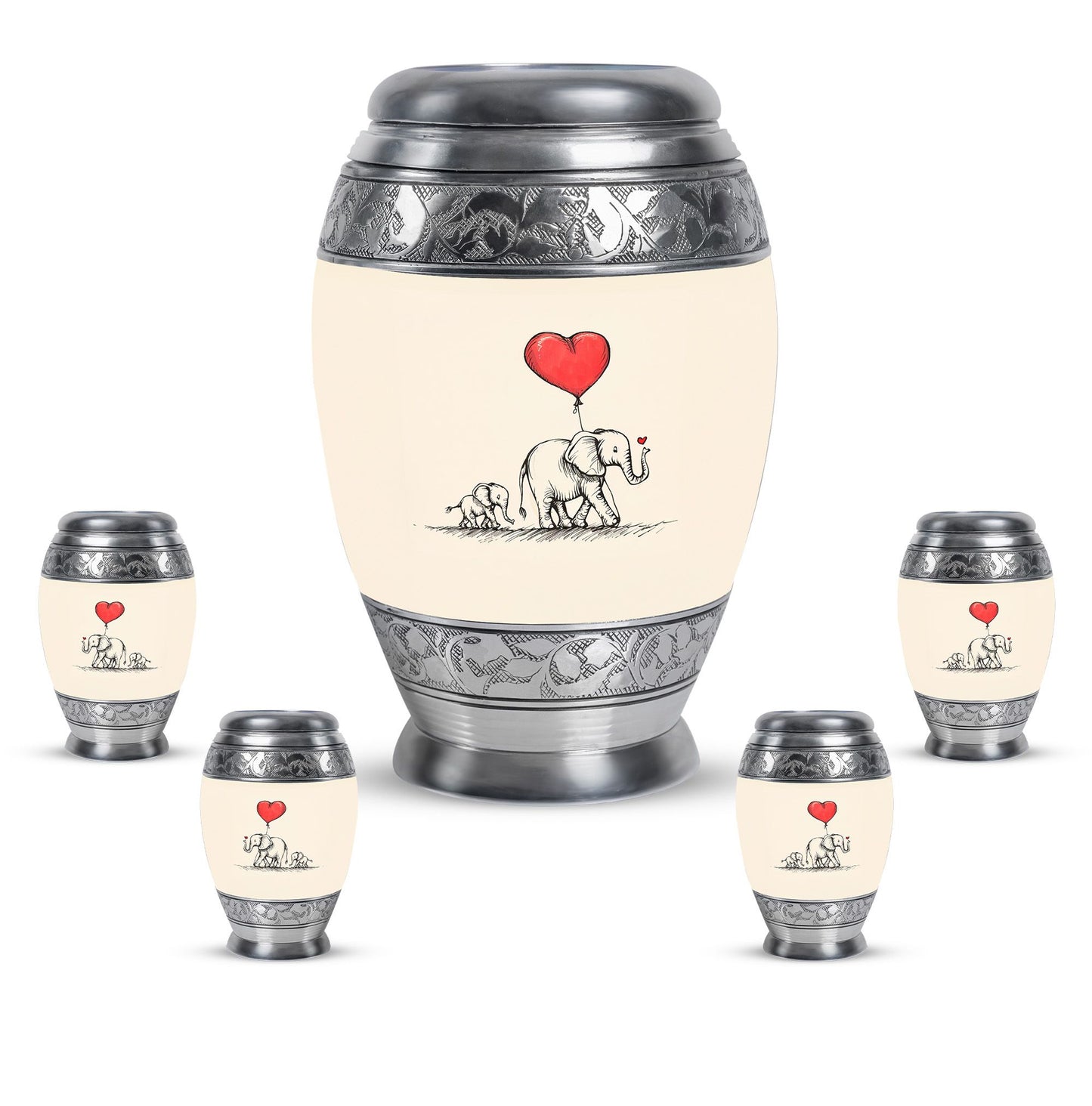 Personalized Elephant Keepsake Urn for Human Ashes - 10-inch, 200 cu in - Yatskia