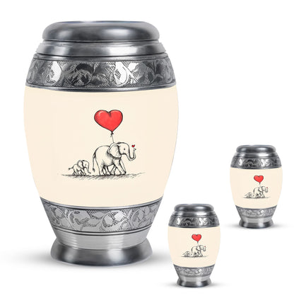 Personalized Elephant Keepsake Urn for Human Ashes - 10-inch, 200 cu in - Yatskia