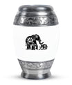 Elephant Family Medium Urn Funeral, Ashes Memorial Urn
