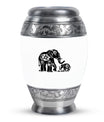 Elephant Family Medium Urn Funeral, Ashes Memorial Urn