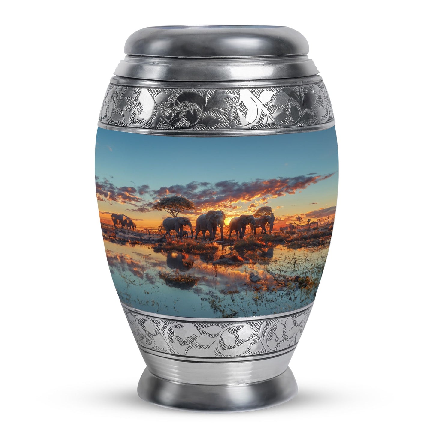 Personalized Elephant Cremation Urn for Human Ashes - 10-inch, 200 cu in - Yatskia