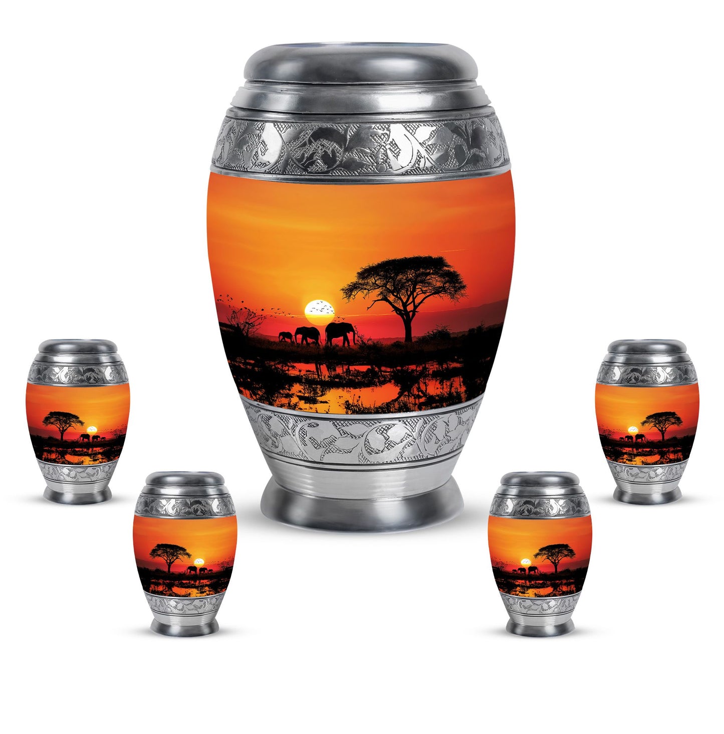 Personalized Elephant Keepsake Urn for Human Ashes - 10-inch, 200 cu in - Yatskia
