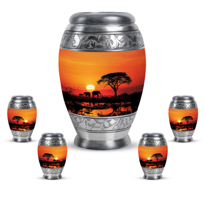 Personalized Elephant Keepsake Urn for Human Ashes - 10-inch, 200 cu in - Yatskia
