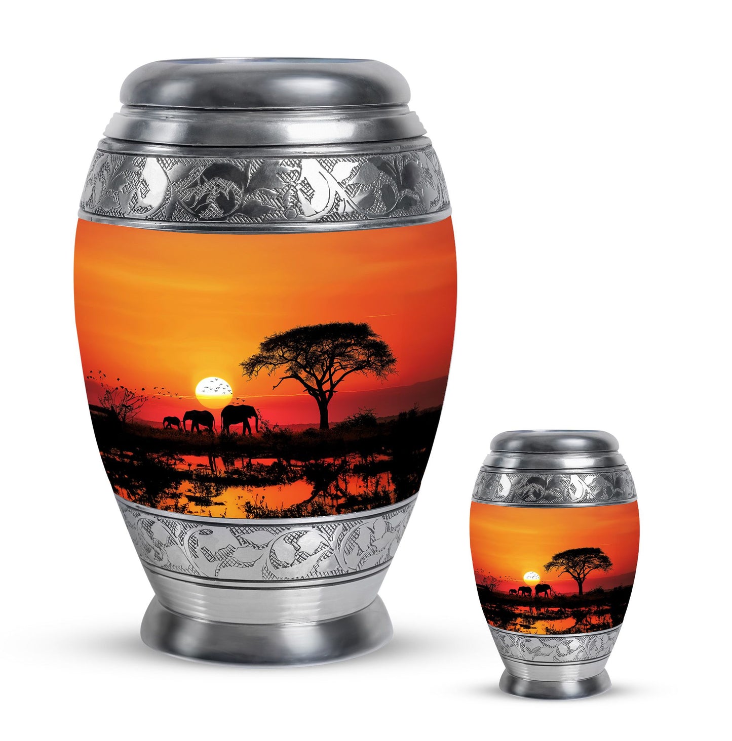 Personalized Elephant Keepsake Urn for Human Ashes - 10-inch, 200 cu in - Yatskia