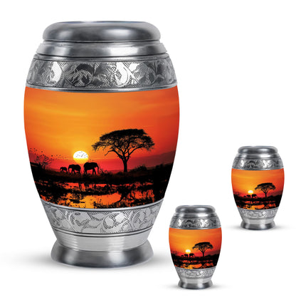 Personalized Elephant Keepsake Urn for Human Ashes - 10-inch, 200 cu in - Yatskia