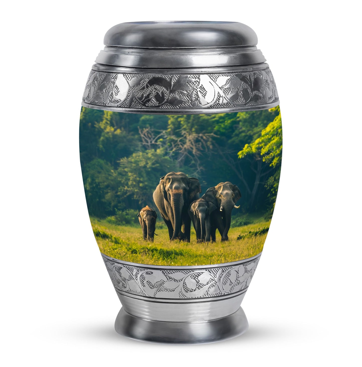 Personalized Elephant Memorial Urn for Human Ashes - 10-inch, 200 cu in - Yatskia