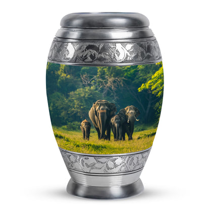 Personalized Elephant Memorial Urn for Human Ashes - 10-inch, 200 cu in - Yatskia