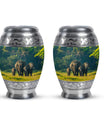 Elephant Family A Small Urn For Ashes Funeral, Ashes Cremation Urn