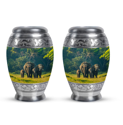 Personalized Elephant Memorial Urn for Human Ashes - 10-inch, 200 cu in - Yatskia