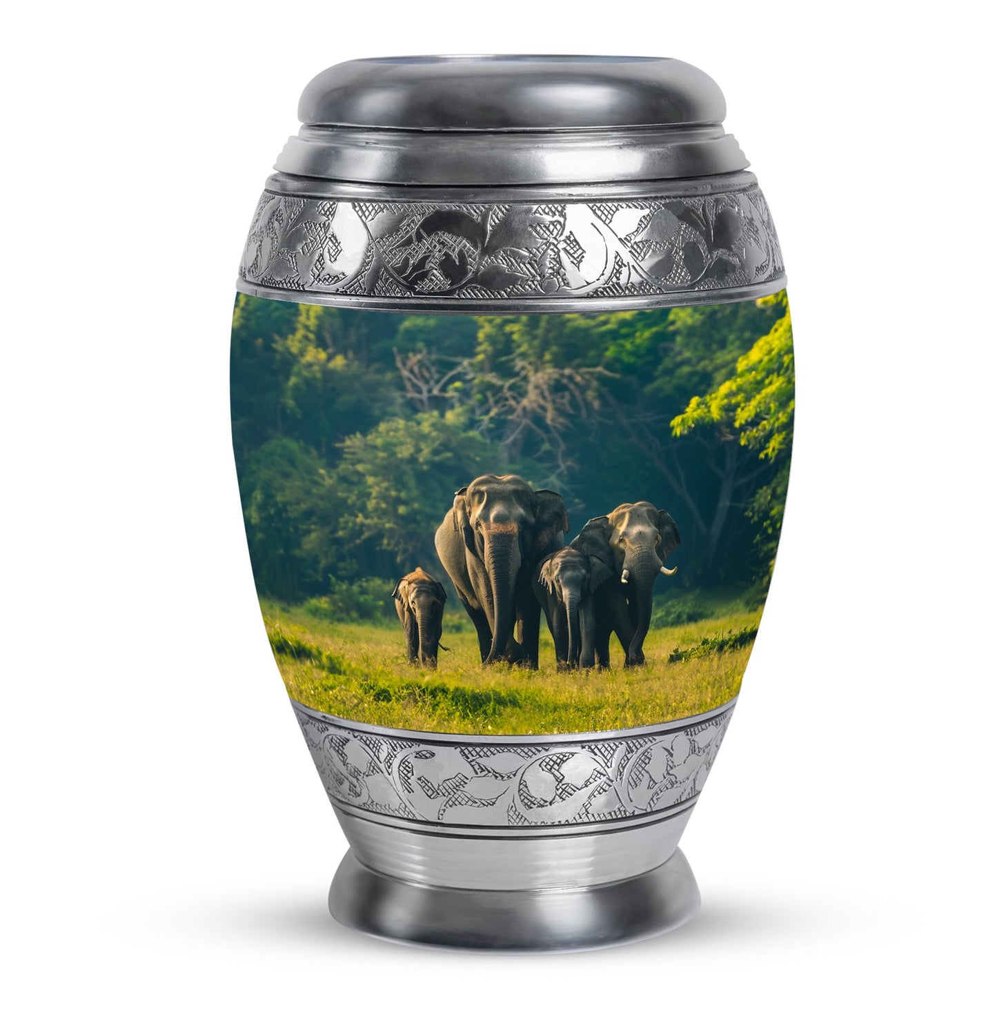 Personalized Elephant Memorial Urn for Human Ashes - 10-inch, 200 cu in - Yatskia
