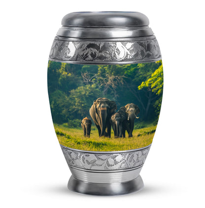 Personalized Elephant Memorial Urn for Human Ashes - 10-inch, 200 cu in - Yatskia