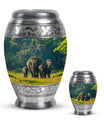 Elephant Family A Small Urn For Ashes Funeral, Ashes Cremation Urn
