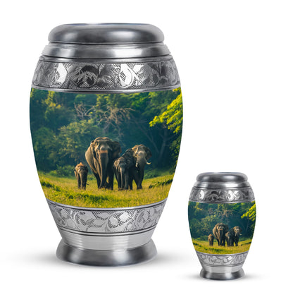 Personalized Elephant Memorial Urn for Human Ashes - 10-inch, 200 cu in - Yatskia