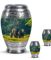 Elephant Family A Small Urn For Ashes Funeral, Ashes Cremation Urn