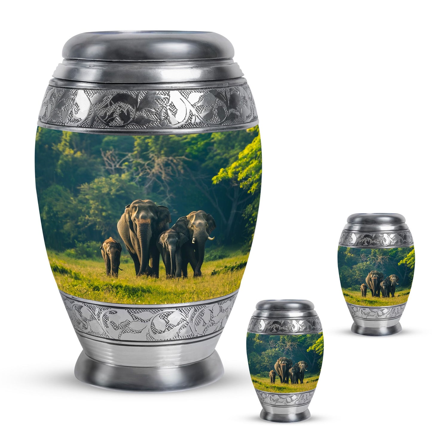 Personalized Elephant Memorial Urn for Human Ashes - 10-inch, 200 cu in - Yatskia