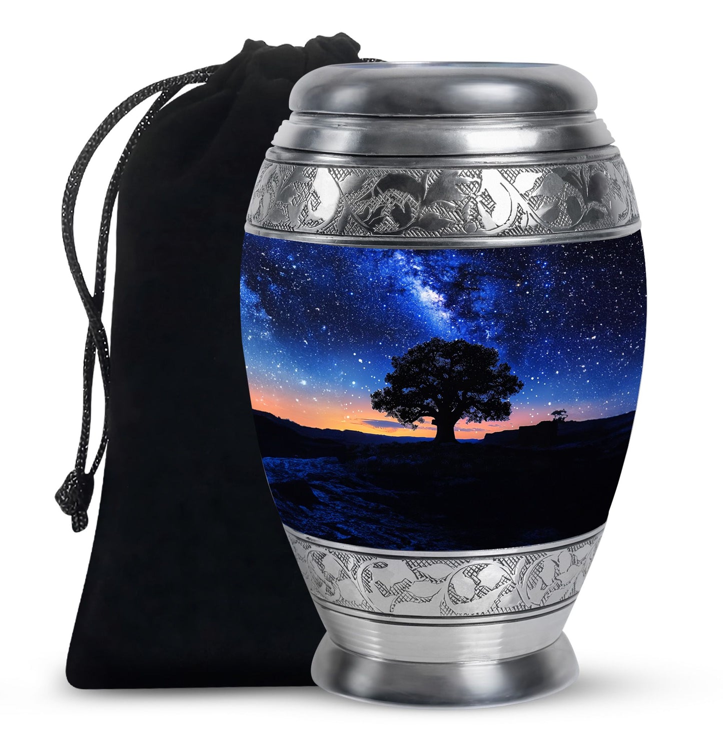 Personalized Galaxy Cremation Urn for Human Ashes - 10-inch, 200 cu in - Yatskia