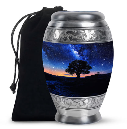 Personalized Galaxy Cremation Urn for Human Ashes - 10-inch, 200 cu in - Yatskia