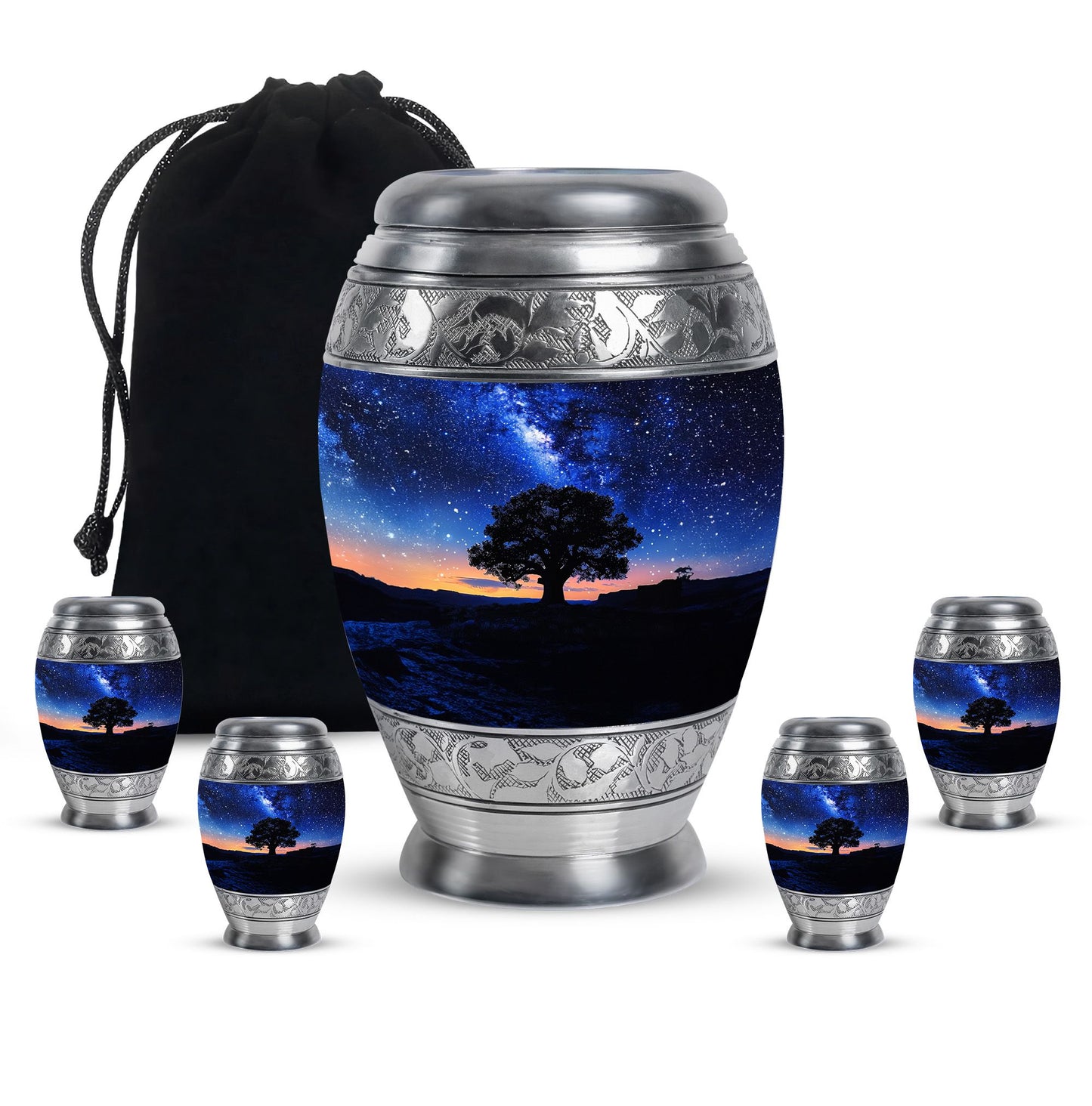 Personalized Galaxy Cremation Urn for Human Ashes - 10-inch, 200 cu in - Yatskia