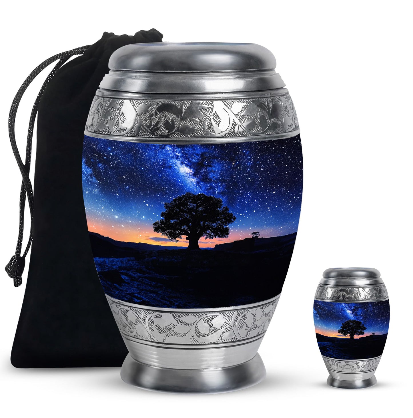 Personalized Galaxy Cremation Urn for Human Ashes - 10-inch, 200 cu in - Yatskia