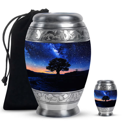 Personalized Galaxy Cremation Urn for Human Ashes - 10-inch, 200 cu in - Yatskia
