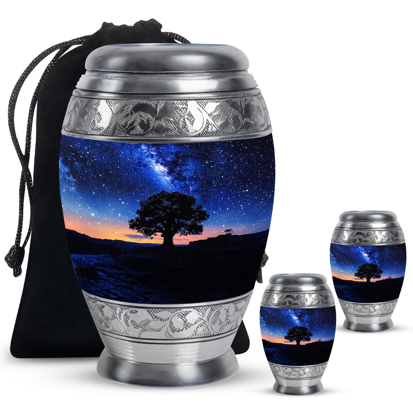 Personalized Galaxy Cremation Urn for Human Ashes - 10-inch, 200 cu in - Yatskia