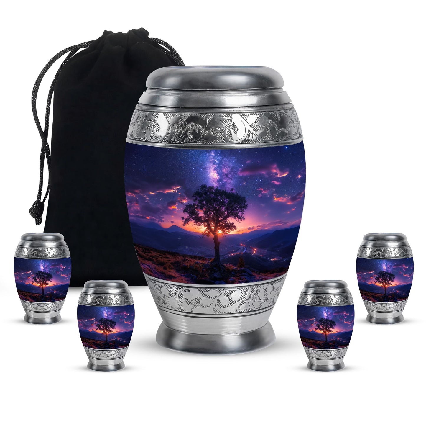 Personalized Galaxy Cremation Urn for Women - 10-inch, 200 cu in - Yatskia