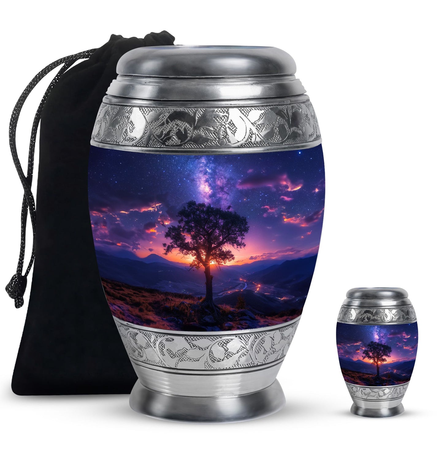 Personalized Galaxy Cremation Urn for Women - 10-inch, 200 cu in - Yatskia